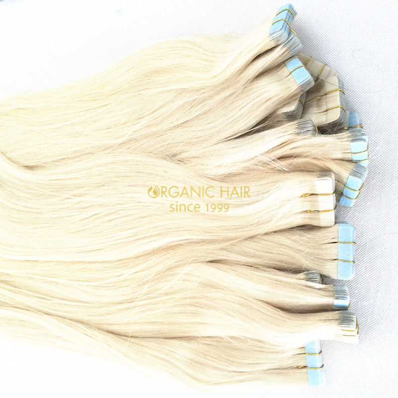 Blonde tape hair extensions 